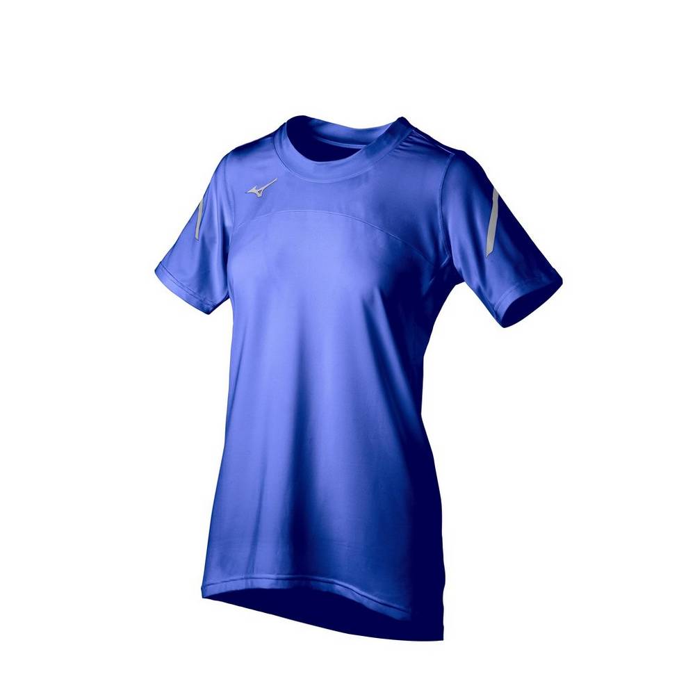 Camisas Mizuno Techno VII Short Sleeve - Mulher - Azul Marinho - OMUAS7356